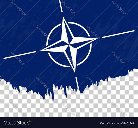 Grunge-style flag nato on a transparent Royalty Free Vector