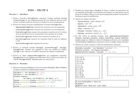 Java Poo Traveaux Diriges Poo Td Tp Exercice Interfaces