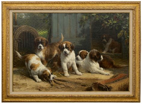 Otto Eerelman Gem Lde Zuvor Zum Verkauf Saint Bernard Pups