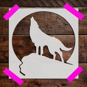 Howling Wolf Stencil, Reusable Howling Wolf Stencil, Art Stencil, DIY ...