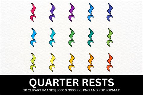 Colorful Quarter Rests Music Cliparts Graphic by atlasart · Creative ...