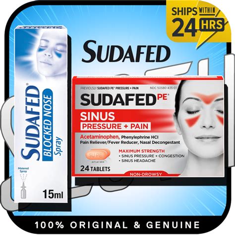 Sudafed PE Sinus Pressure Pain Relief Maximum Strength Non Drowsy