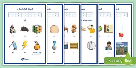 L Controlled Vowels Phonics Anchor Charts Twinkl