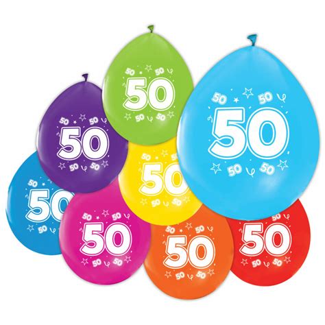 Ballons colorés 50 ans 30cm 8pcs Partywinkel