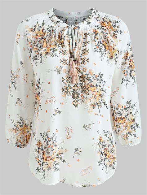 Keyhole Floral Print Blouse Floral Print Blouses Blouse Floral Prints