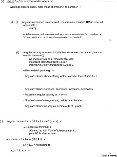 A Level Aqa Physics Questions Concept Of Moment Of Inertia Revisely