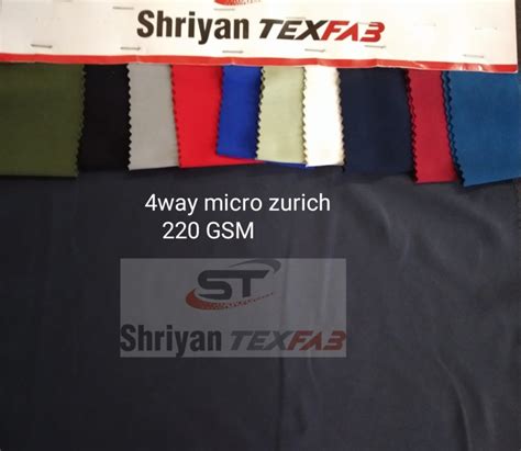 Multicolor Plain 4 Way Lycra Fabric 220 GSM At Rs 265 Kg In Surat ID