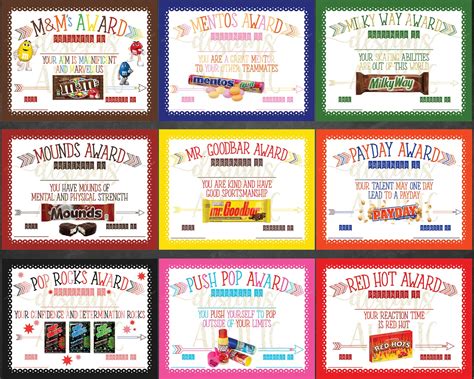 40 Hockey Candy Bar Award Certificates Hockey Candy Bar Etsy