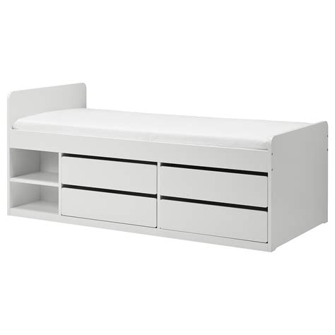Каркас кровати - SLÄKT /SLАKT IKEA/ СЛЭКТ ИКЕА, 90x200 см, белый за ...