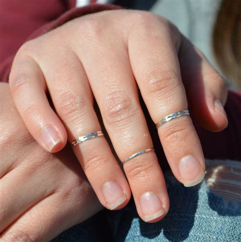 Sterling Silver Midi Rings Silver Knuckle Rings Silver Stacking