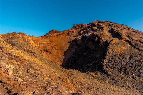 Premium Photo Crater Of The Volcano Teneguia From The Route Of The