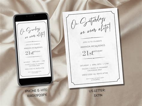 All White Party Invitation, All White Affair Invite, Birthday ...