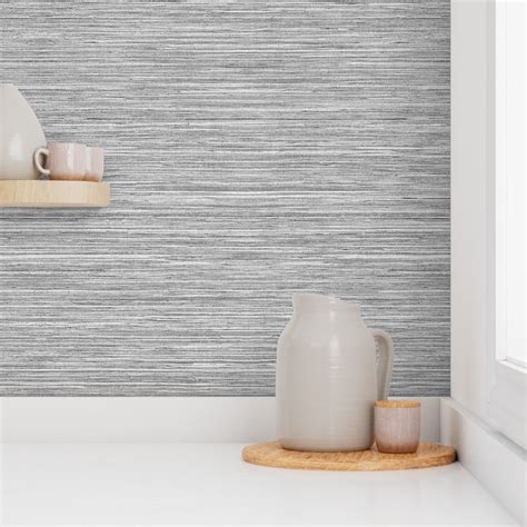 Grasscloth Urban Fiber Light Gray Wallpaper Spoonflower