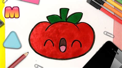 COMO DIBUJAR UN TOMATE KAWAII Dibujos Kawaii Faciles Aprender A