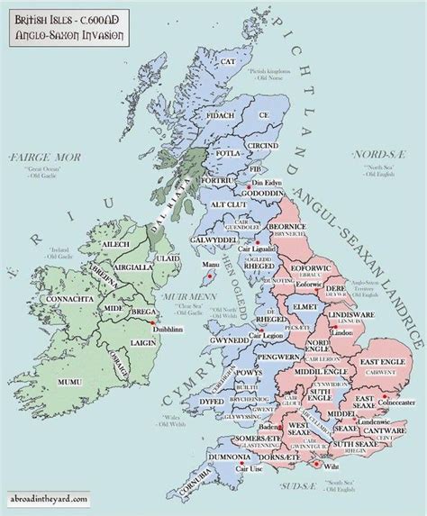 Map Of Post Roman British Isles 600 AD MapPorn Map Of Britain