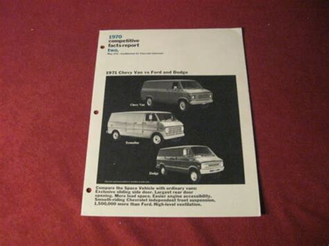 Chevy Ford Dodge Van Pickup Truck Sales Brochure Booklet Catalog