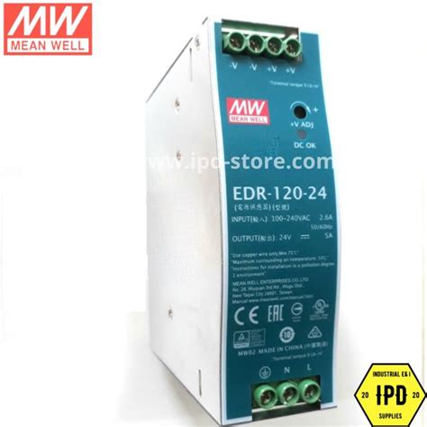 Jual MEAN WELL EDR 120 24 120W 24V DC 5A Power Supply DIN RAIL Di Lapak