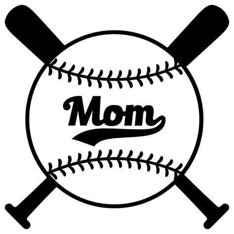 Mom Baseball Ball And Crossed Bats Sport Free Svg File Svg Heart