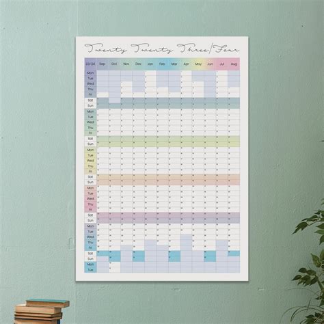 A2 Academic Year 2023 2024 Wall Planner Academic Year Etsy