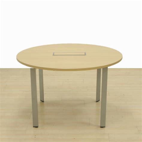 STEELCASE Round Meeting Table Mod OTTIMA Top Made Of Oak Finished