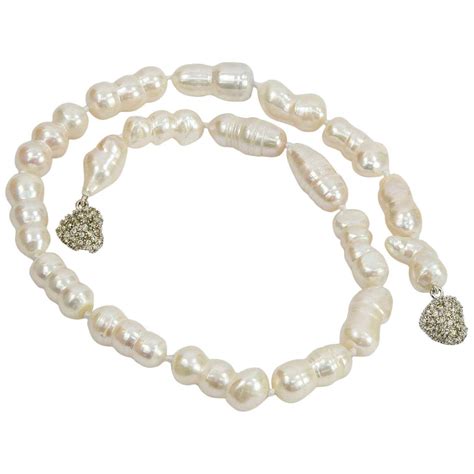 Striking Large White Baroque Freshwater Pearl Necklace For Sale At 1stdibs