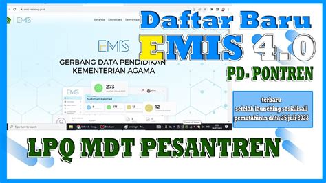 Cara Daftar Baru Emis Pd Pontren Semester Ganjil Ta