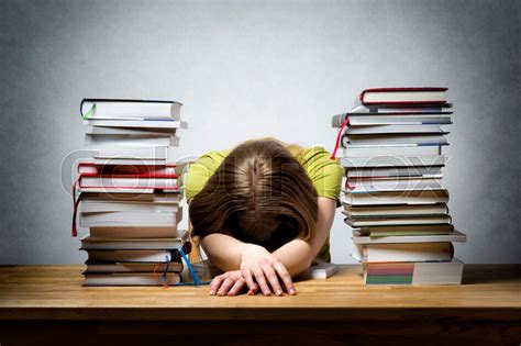 Very Overworked Female Student At A Stock Image Colourbox