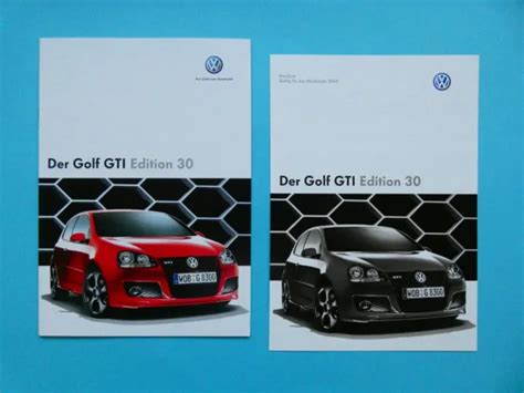 PROSPEKT KATALOG Brochure Mit Preisliste VW Golf GTI Edition 30