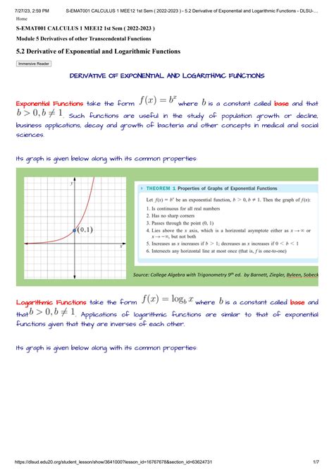 Solution Calculus Derivative Of Exponential And Logarithmic