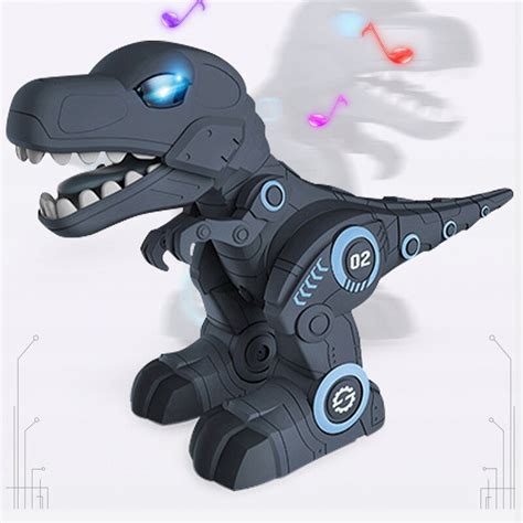 Dinozaur Robot Interactiv Cu Telecomanda Pentru Copii Negru Albastru