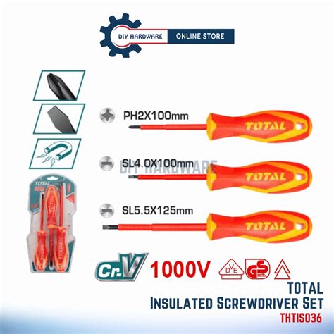 Total Insulated Screwdriver Set 3 Pcs THTIS036 Shopee Malaysia