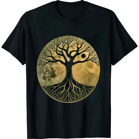 GOSMITH Phases Of The Moon Funny Tree Of Life Cottagecore Gift T Shirt