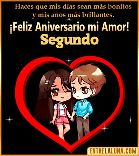 Feliz Aniversario Mi Amor Segundo Mensajes Gifs y Imágene