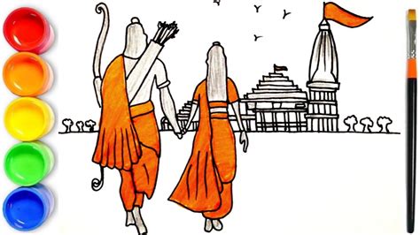 How To Draw Ram Mandir Ayodhya Step By Step Ram Mandir Shree Ram Sita