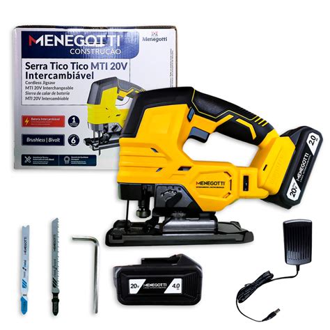 Serra Tico Tico A Bateria - Serra Tico Tico A Bateria Intercambiável Menegotti Brushless MTI 20V ...