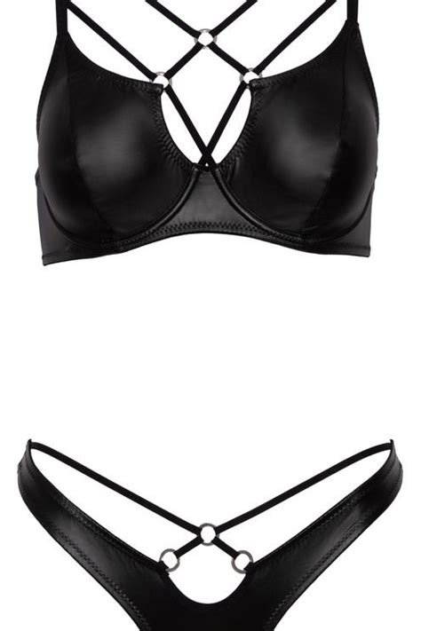 Cottelli Wetlook Straps Lingerie Set Coco Lamar