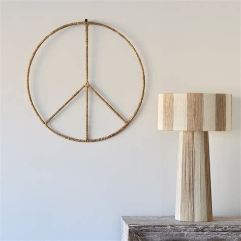 Groovy Peace Sign Seagrass And Iron Wall Hanging Holistic Habitat