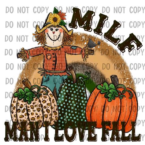 MILF Man I Love Fall Scarecrow Pumpkins Rainbow Thanksgiving Etsy