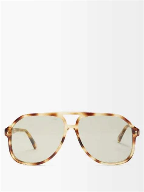 Gucci Aviator Acetate Sunglasses Brown Editorialist