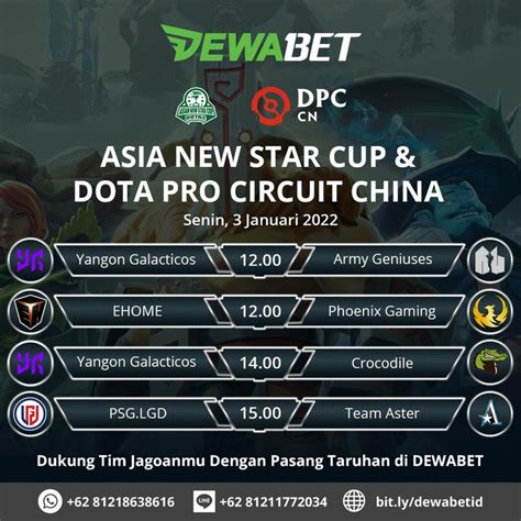 Jadwal Pertandingan Asia New Star Cup Dota Pro Circuit China Dewabet