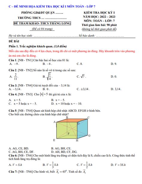 De Tham Khao Hoc Ki Toan Nam Truong Thcs Thang Long Tp