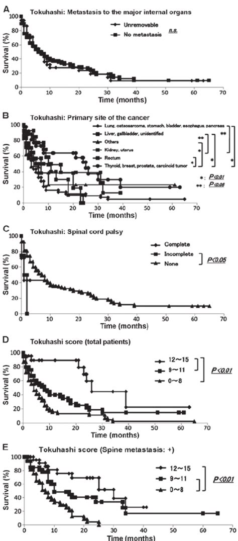 Evaluation Of Survival Using The Tokuhashi Score The KaplanMeier And