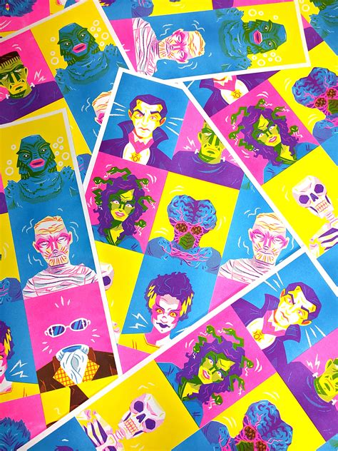 1117 Halloween Headshots Risograph Poster Joseph Gottli Portfolio