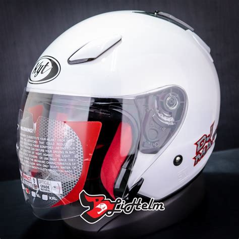 Jual Helm Kyt Djmaru Solid White Half Face Dj Maru Original Sni