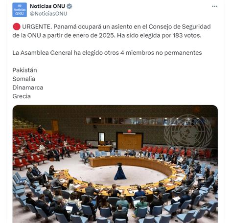 Asamblea General Elige A Panamá Para El Consejo De Seguridad De La Onu