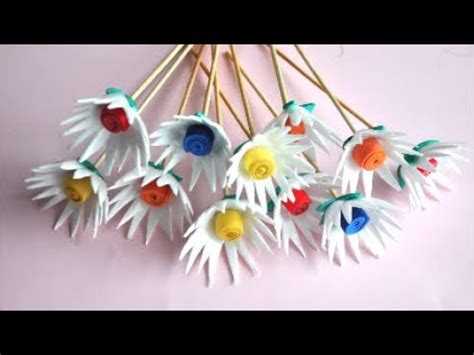 Kwiatki Z Wyt Aczanek Po Jajkach Diy Recycled Flowers Craft Version