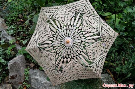 *Ажурные зонтики | Вязаные крючком салфетки, Схемы вязания крючком ...