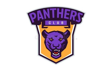 Sports Logo With Panther Mascot Colorful Sport Emblem With Panther