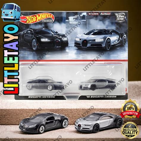Jual Hot Wheels Premium Twin 2 Pack Bugatti Veyron 16 Bugatti Chiron Sport Car Shopee Indonesia