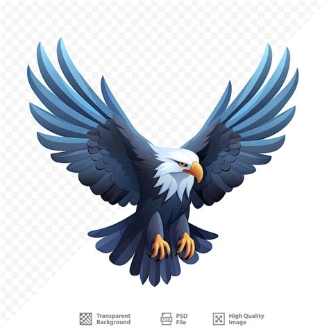 Premium PSD | A drawing of a bald eagle with a blue beak